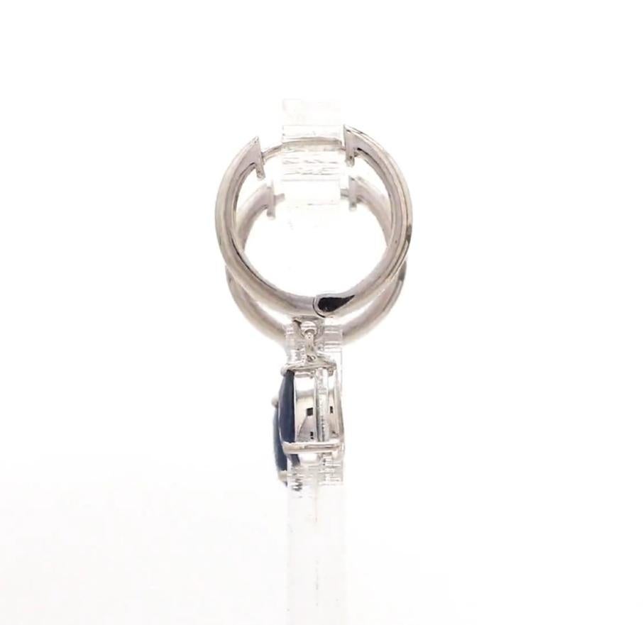 Natural blue sapphire earrings in 14k gold For Sale 3
