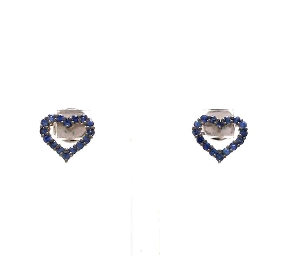 Natural blue sapphire earrings in 14k gold in vendita 4