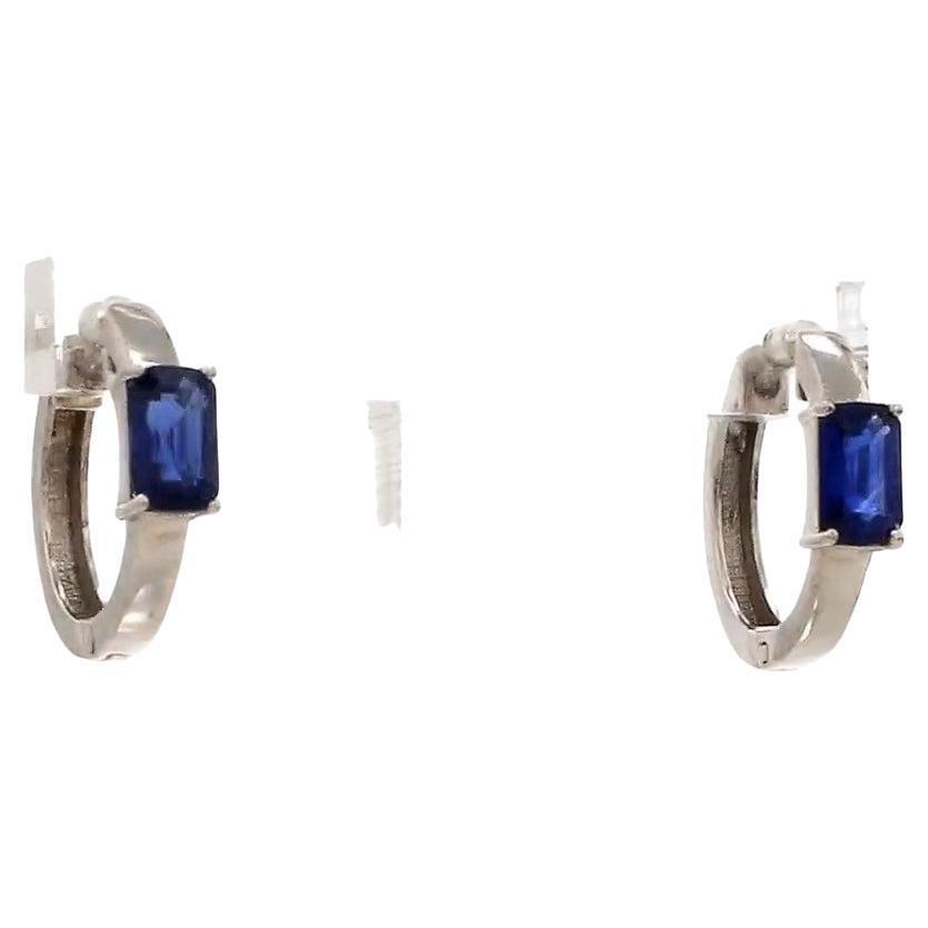 Ohrringe aus natürlichem blauem Saphir in 14k Gold