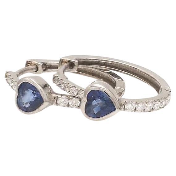 Ohrringe aus natürlichem blauem Saphir in 14k Gold