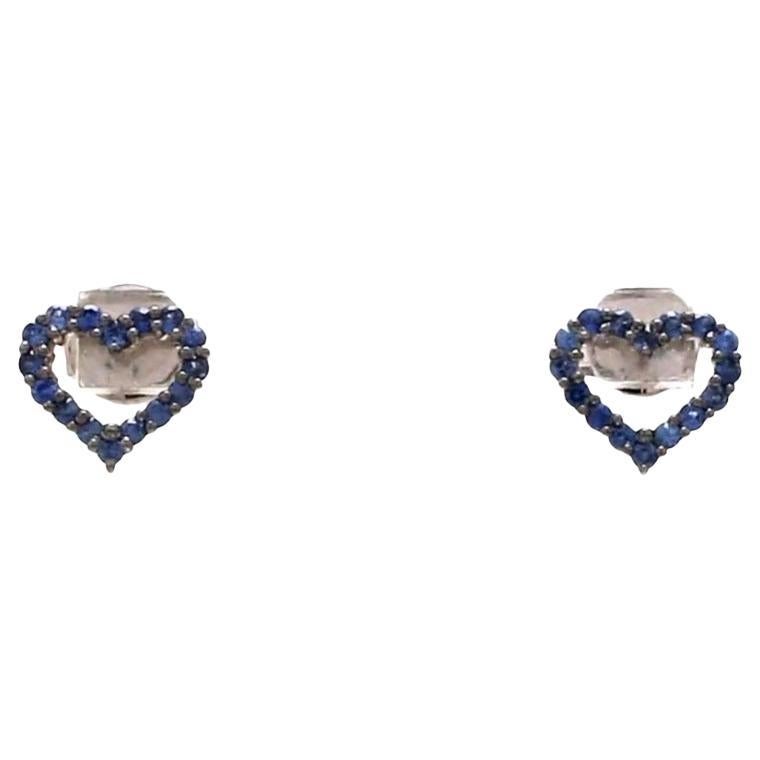 Natural blue sapphire earrings in 14k gold