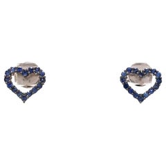 Natural blue sapphire earrings in 14k gold