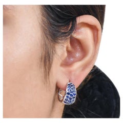 Natural 2.08cts Blue Sapphire Earrings in 14k Gold