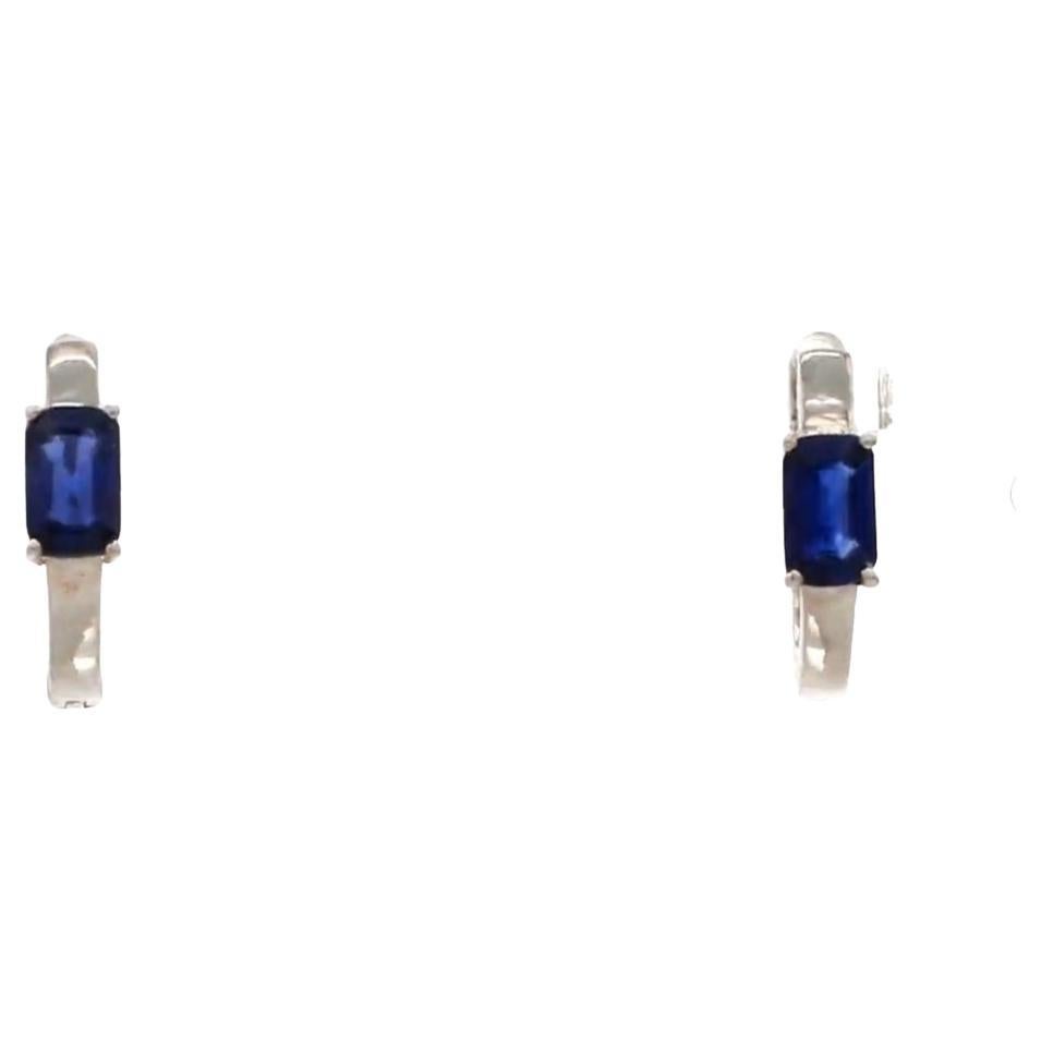 Natural blue sapphire earrings in 14k gold