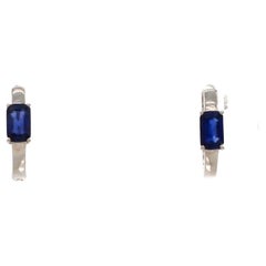 Natural blue sapphire earrings in 14k gold