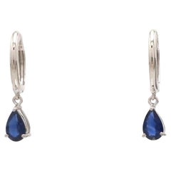 Natural blue sapphire earrings in 14k gold