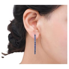 Natural 6.28cts Blue Sapphire Earrings in 18k Gold