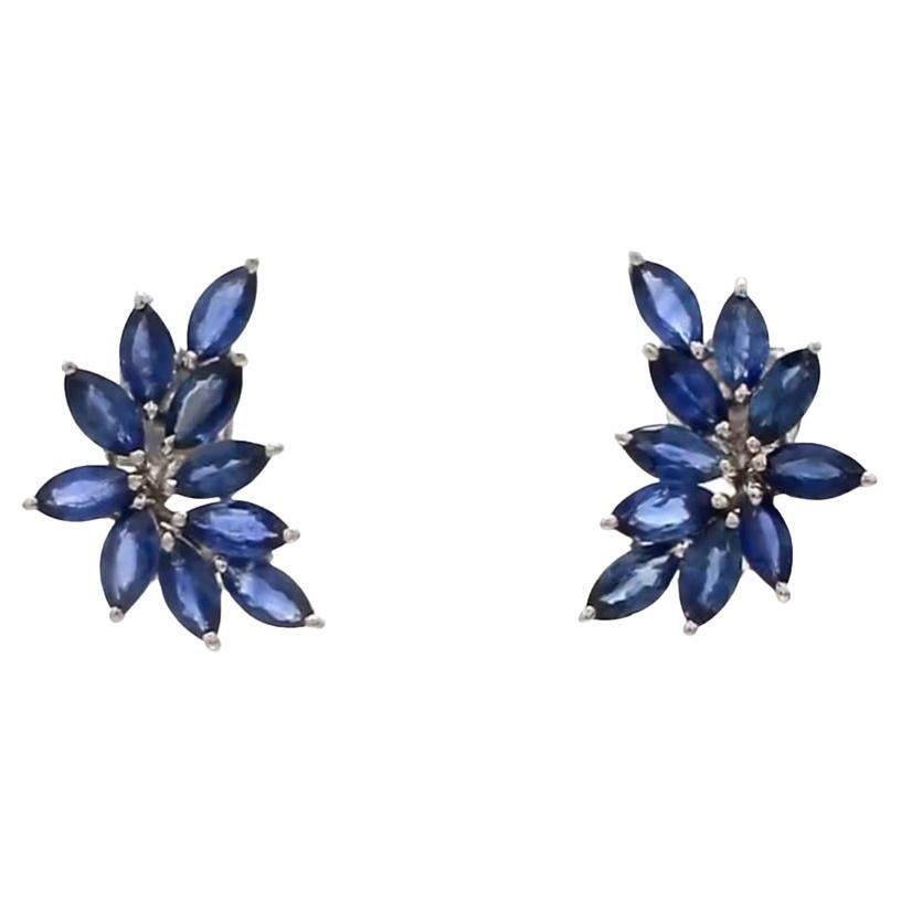 Natural Blue sapphire earrings lin 18k gold