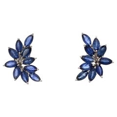 Natural Blue sapphire earrings lin 18k gold