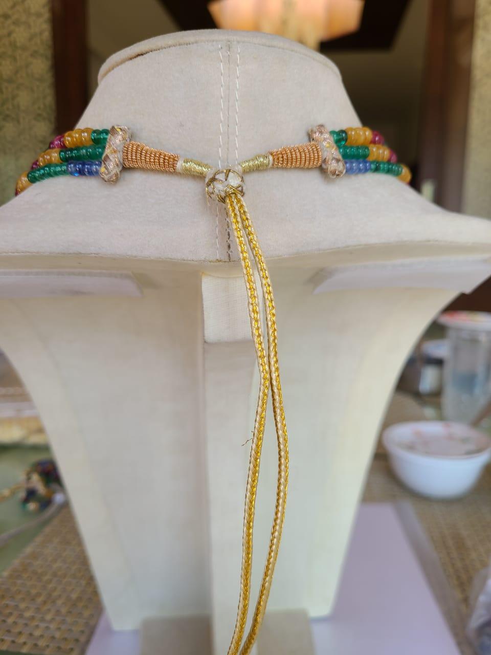 yellow sapphire beads necklace