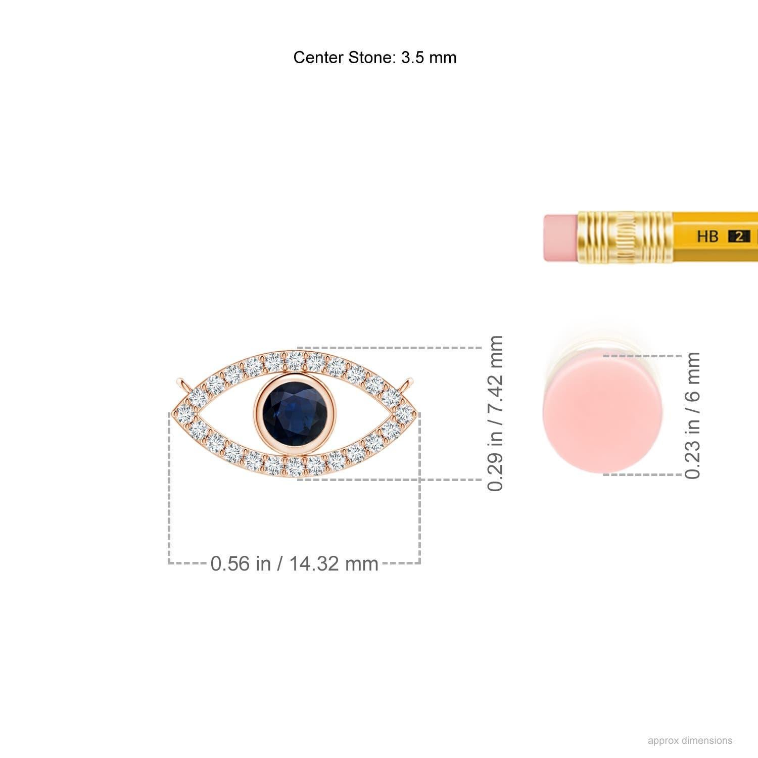 Taglio rotondo Ciondolo con zaffiro blu naturale e accenti di diamanti in oro rosa 14 carati in vendita