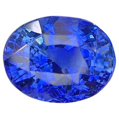 Natural Blue Sapphire: Faceted Oval Cut Gemstone For Jewelry 6.02 CTs