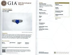 Natural Blue Sapphire Gemstone 1.87 carats set in Platinum Ring with Dia / GIA