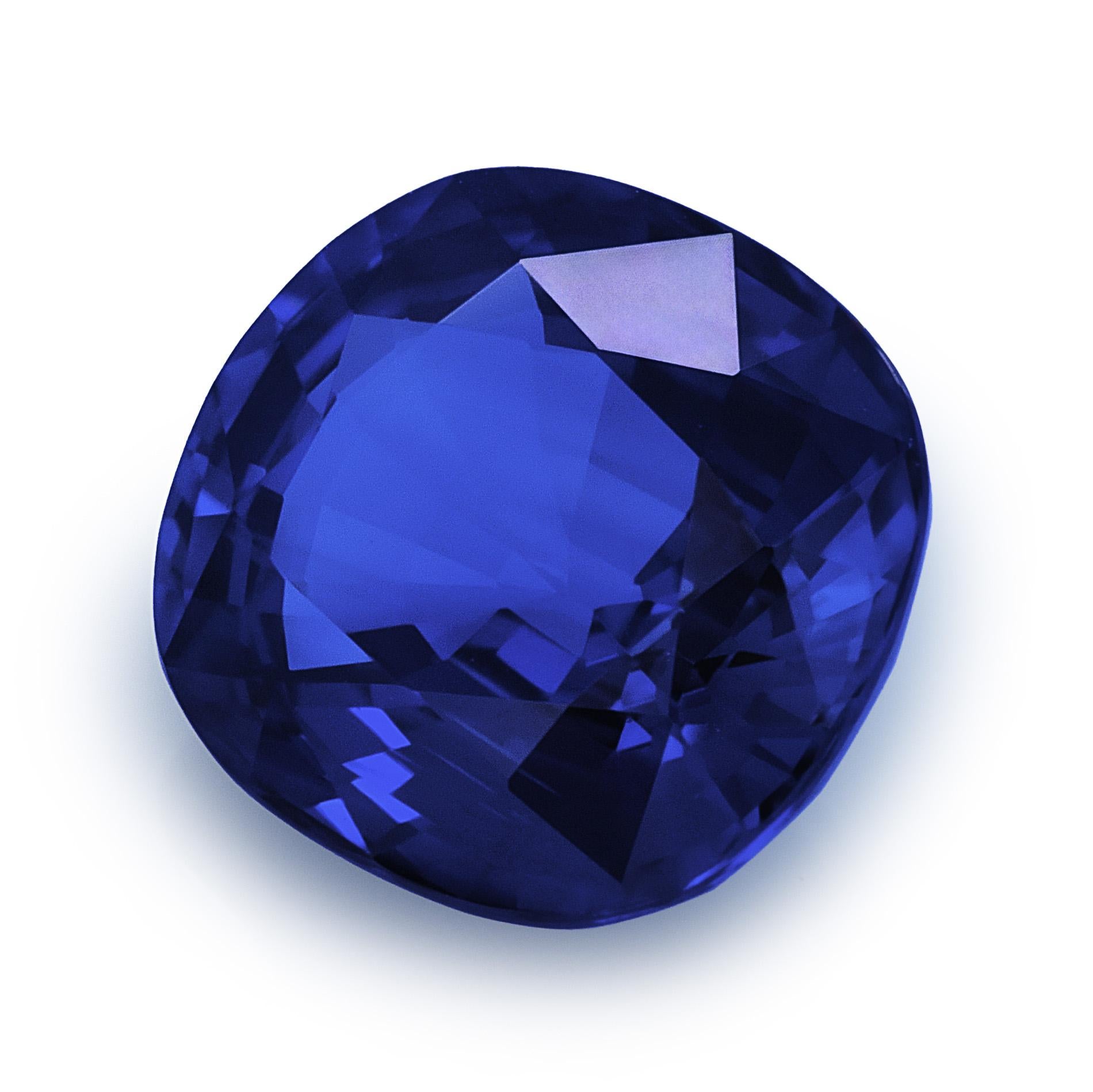 Pierre précieuse saphir bleu naturel 2.56 carats avec rapport GIA / JupiterGem Neuf - En vente à Los Angeles, CA