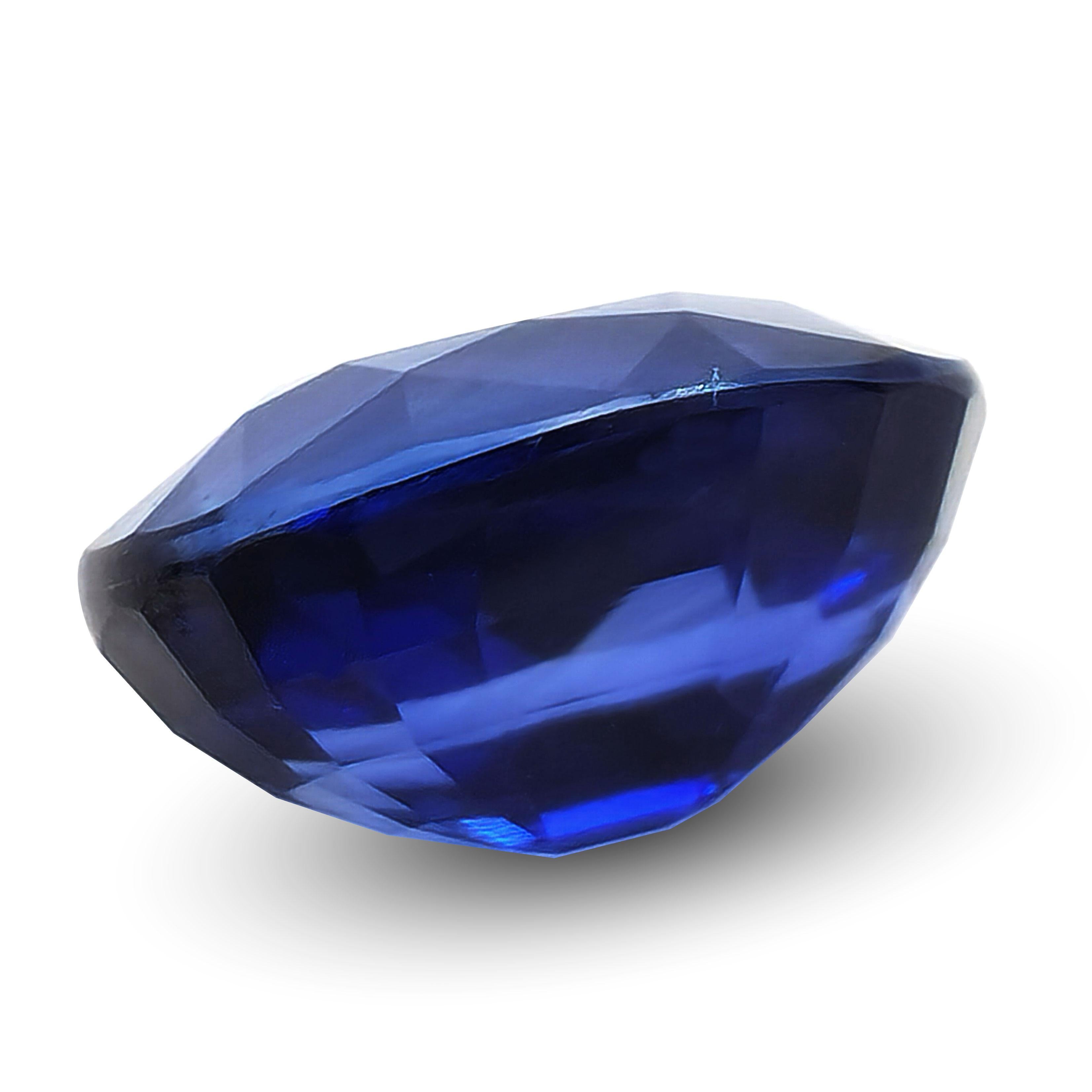 Natürlicher Blauer Saphir Edelstein 3.39 Karat mit GIA Bericht / JupiterGem für Damen oder Herren im Angebot