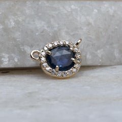 Natural Blue Sapphire Gemstone Finding Solid 14k Yellow Gold Diamond Jewelry