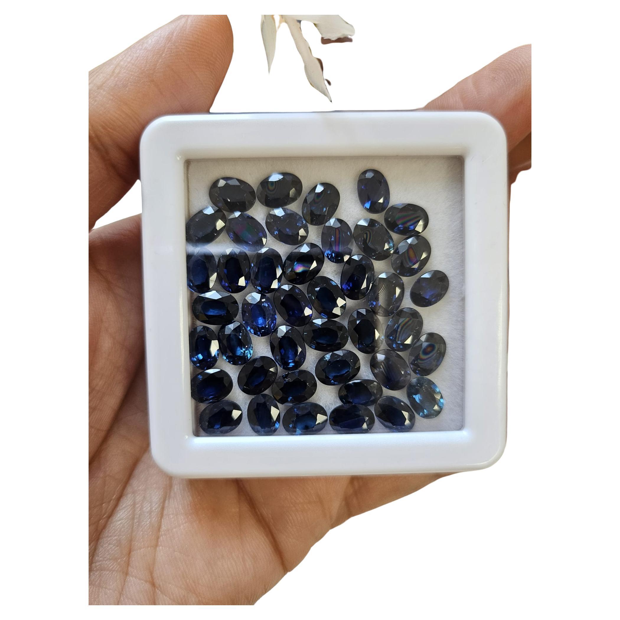 Natural Blue Sapphire Gemstone Oval Faceted Cut Loose Gemstone for Jewellery