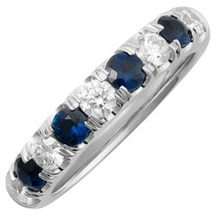 Natürlichen blauen Saphir Edelsteine 0,56 Karat in 14K Weißgold Ring w Diamanten