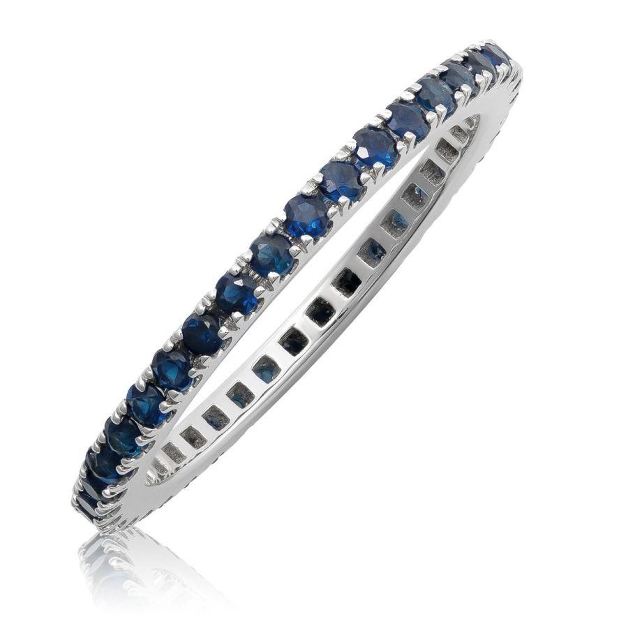 Discover the refined elegance of this 14K white gold ring, set with natural blue sapphires totaling 0.73 carats. The rich blue sapphires, with their vibrant hue, make this ring a timeless choice that adds a touch of sophistication to any