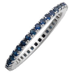 Natural Blue Sapphire Gemstones 0.73 carats in 14K White Gold Ring / JupiterGem