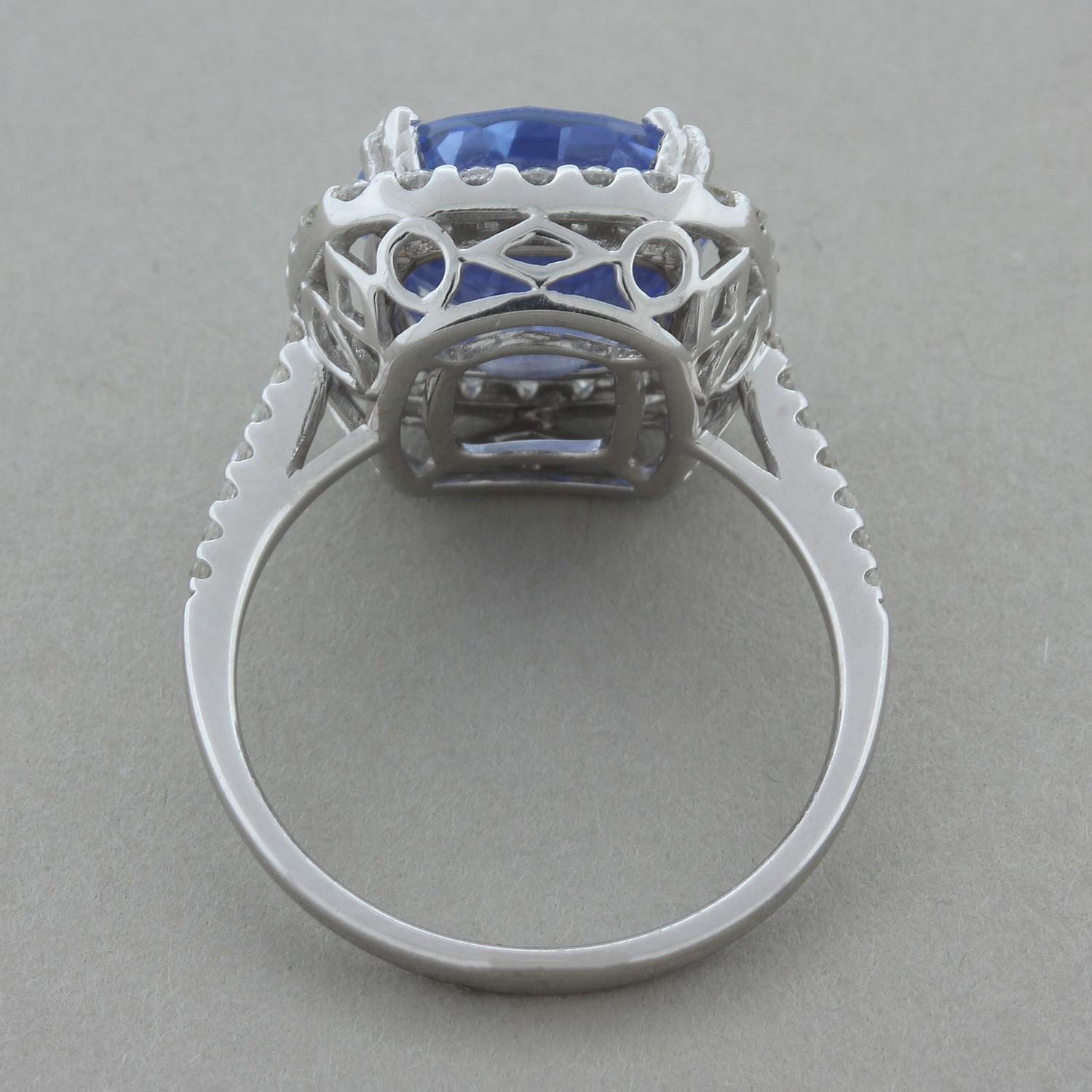 Women's Natural Blue Sapphire Gold Ring, No-Heat Certified