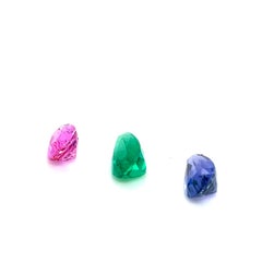 Natural Blue Sapphire Pear and Pink Sapphire Pear & Emerald Pear Loose Gemstones
