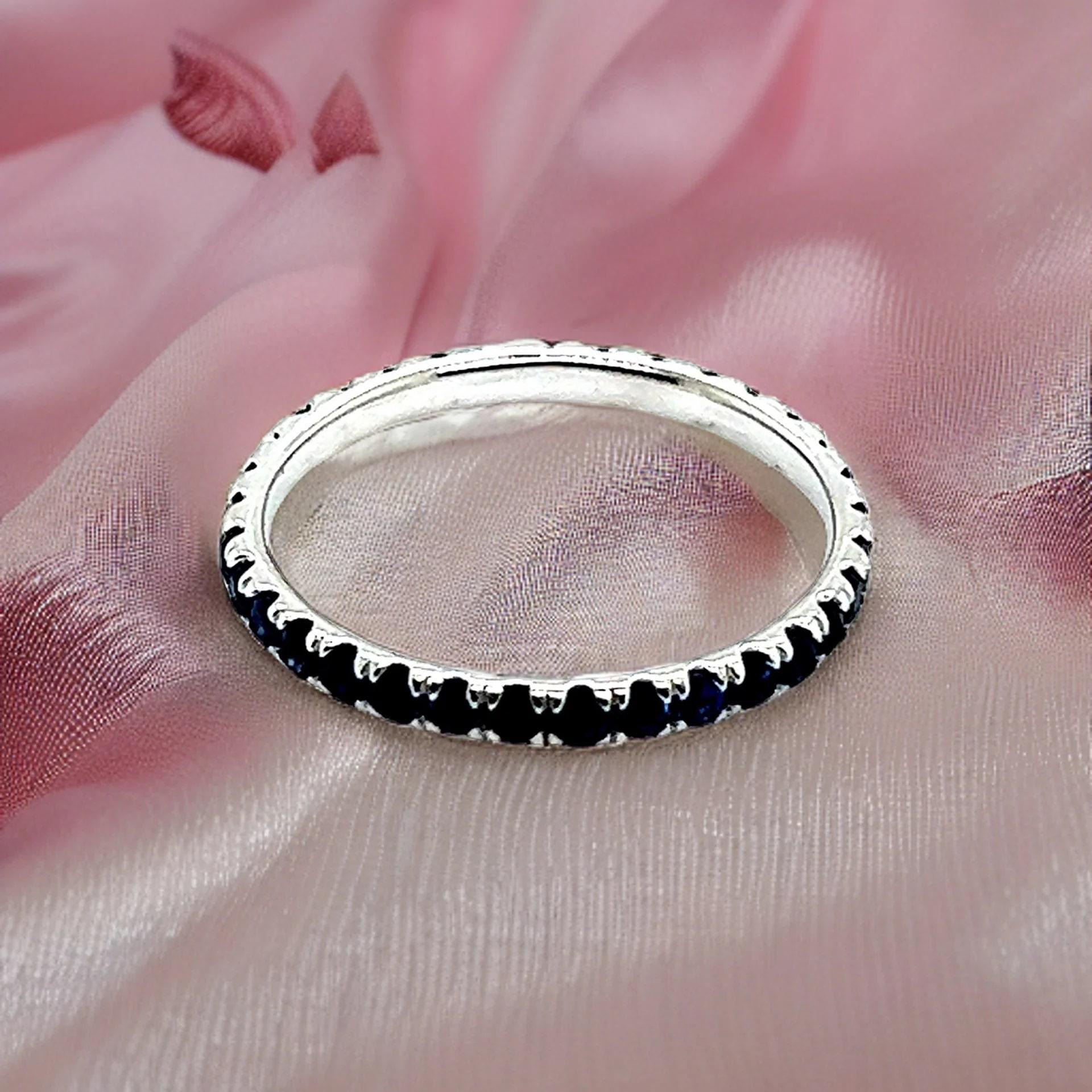 Natural Blue Sapphire Ring 6.5 14k W Gold 0.66 TCW Certified For Sale 5