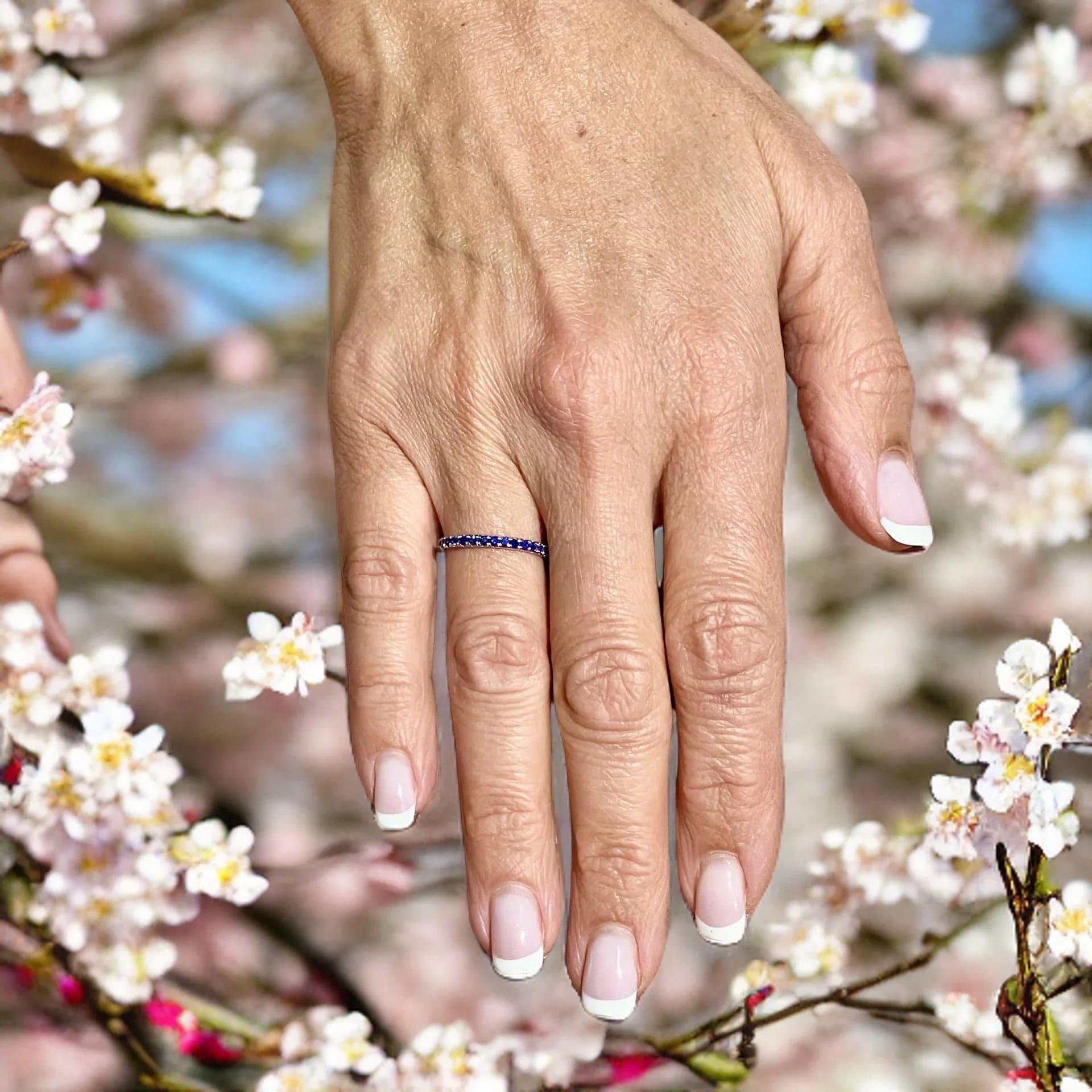 Natural Blue Sapphire Ring 6.5 14k W Gold 0.66 TCW Certified For Sale 7