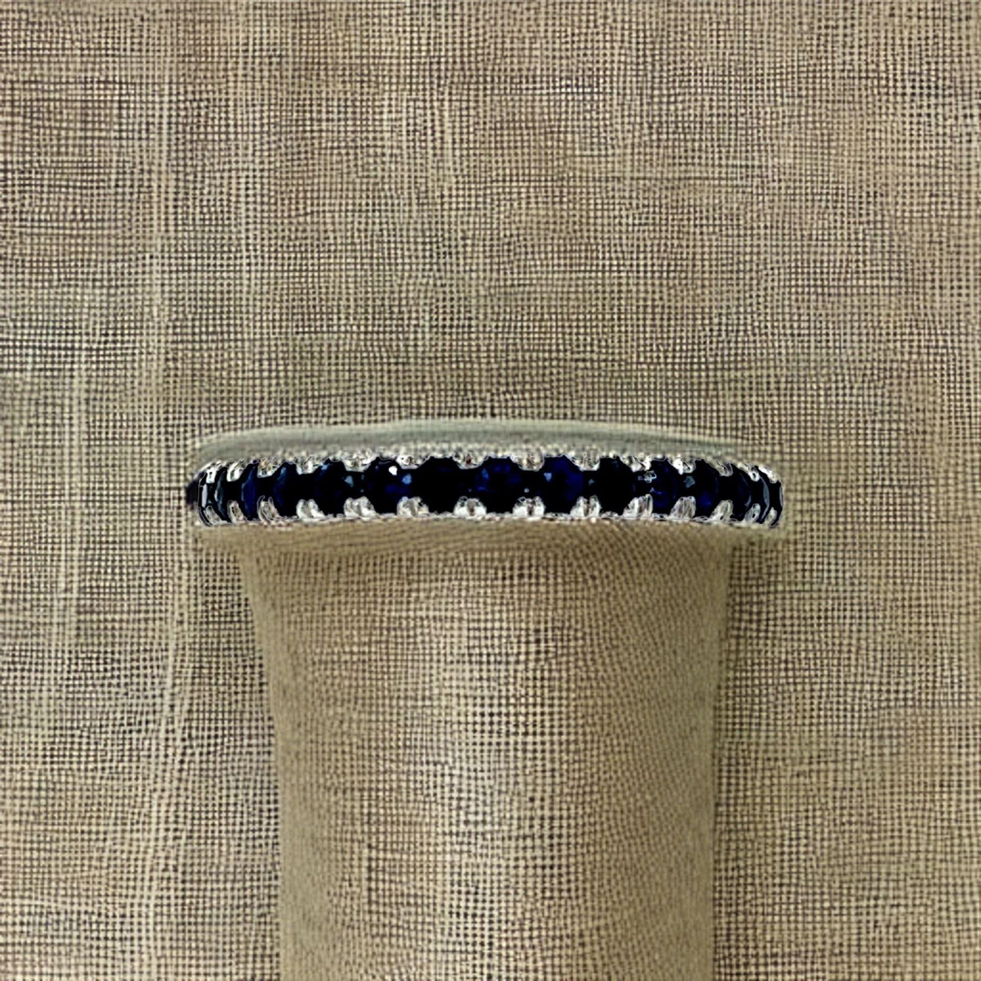 Natural Blue Sapphire Ring 6.5 14k W Gold 0.66 TCW Certified For Sale 8