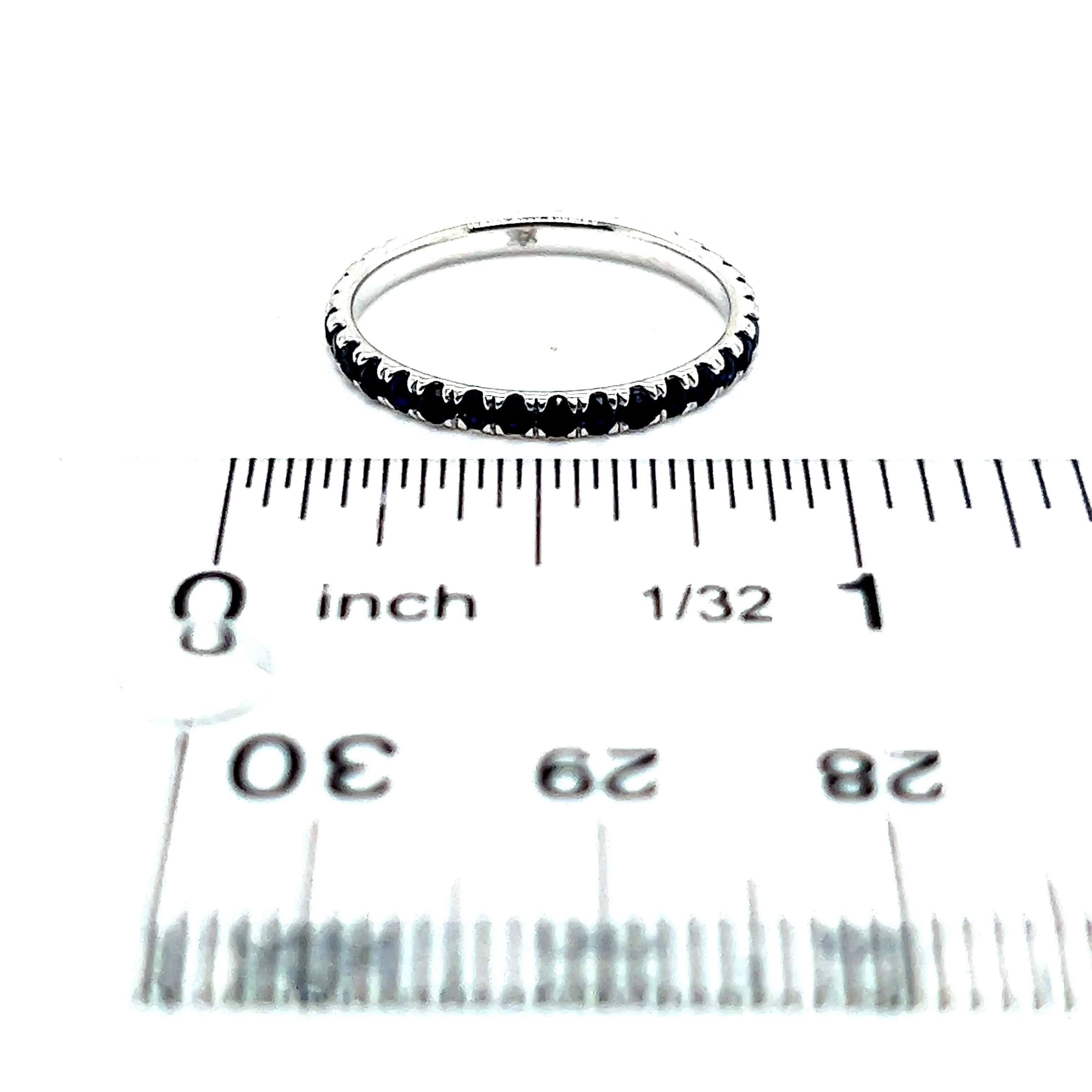 Natural Blue Sapphire Ring 6.5 14k W Gold 0.66 TCW Certified For Sale 9