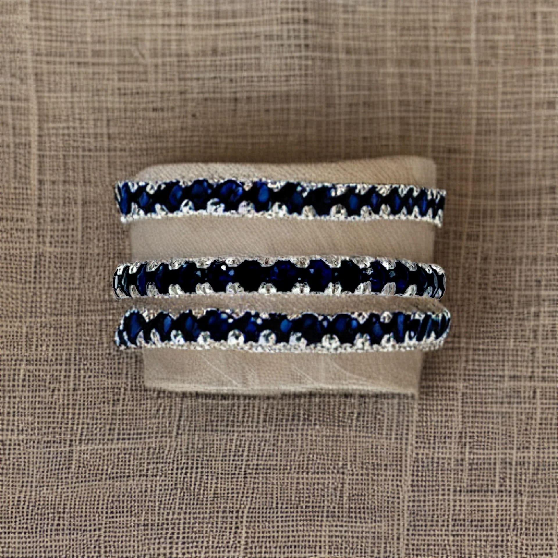 Natural Blue Sapphire Ring 6.5 14k W Gold 0.66 TCW Certified For Sale 1
