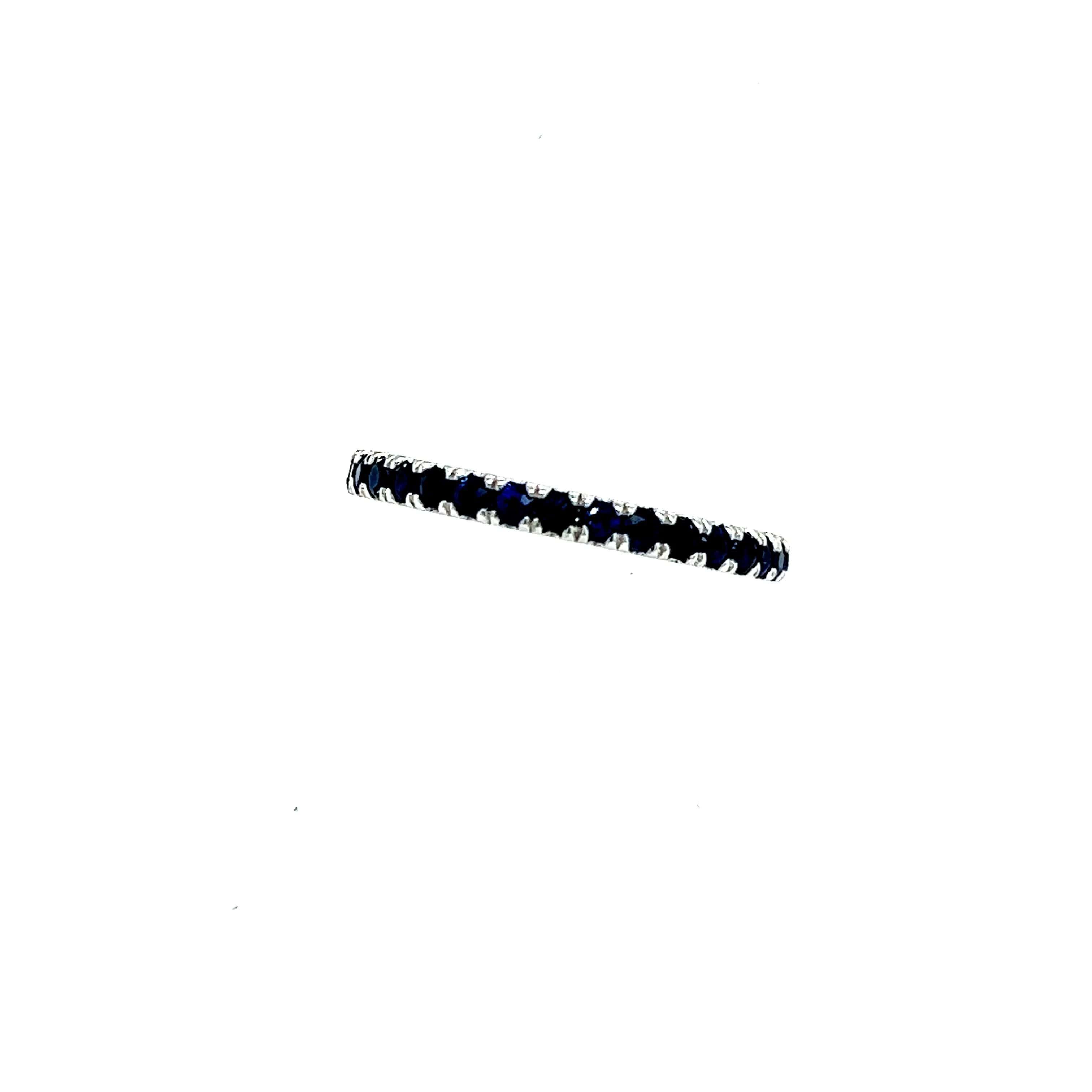 Natural Blue Sapphire Ring 6.5 14k W Gold 0.66 TCW Certified For Sale 4