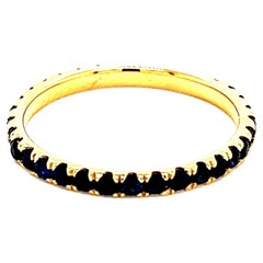 Natürlicher blauer Saphir Ring 6,5 14k Y Gold 0,66 TCW zertifiziert