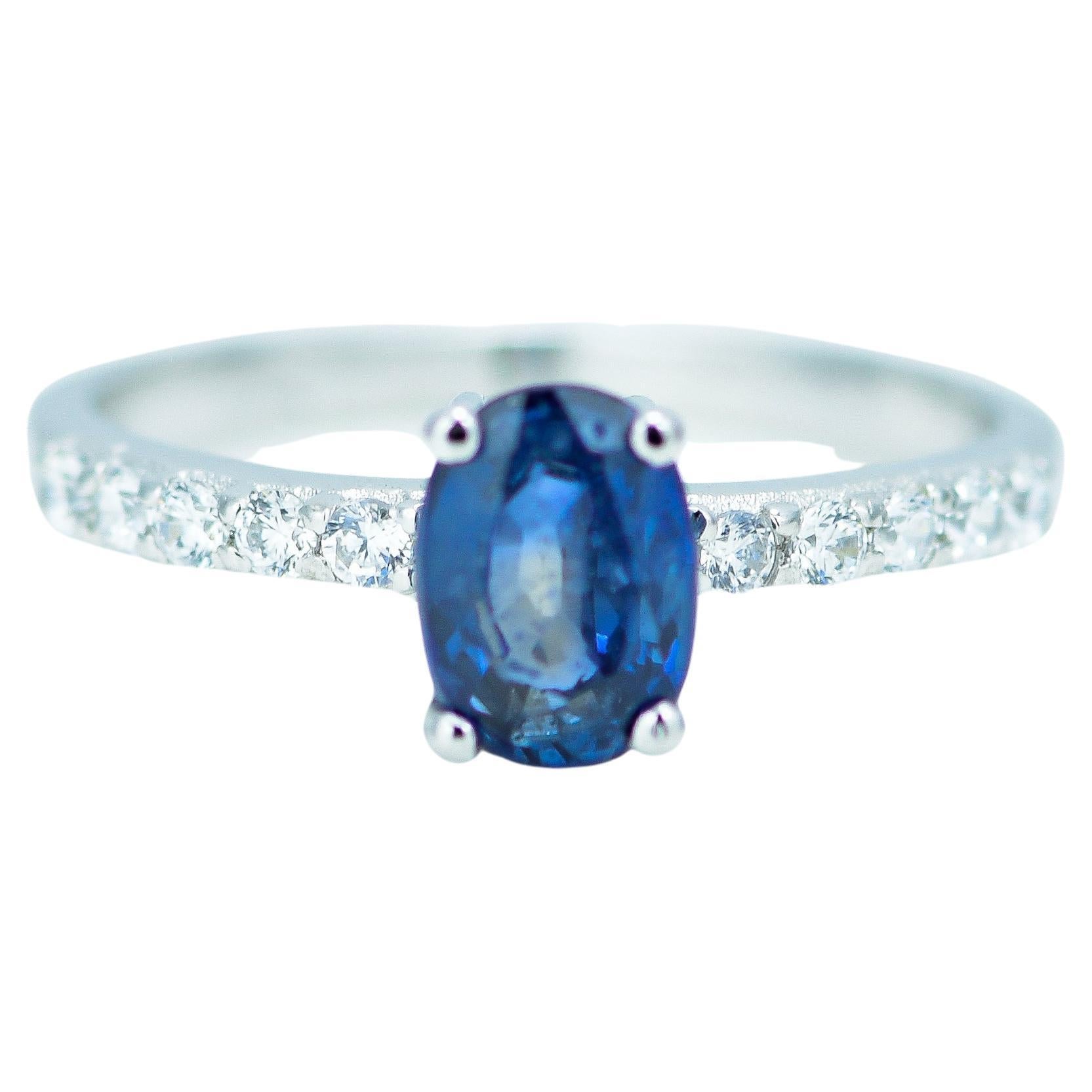 Natural Blue Sapphire Ring For Sale