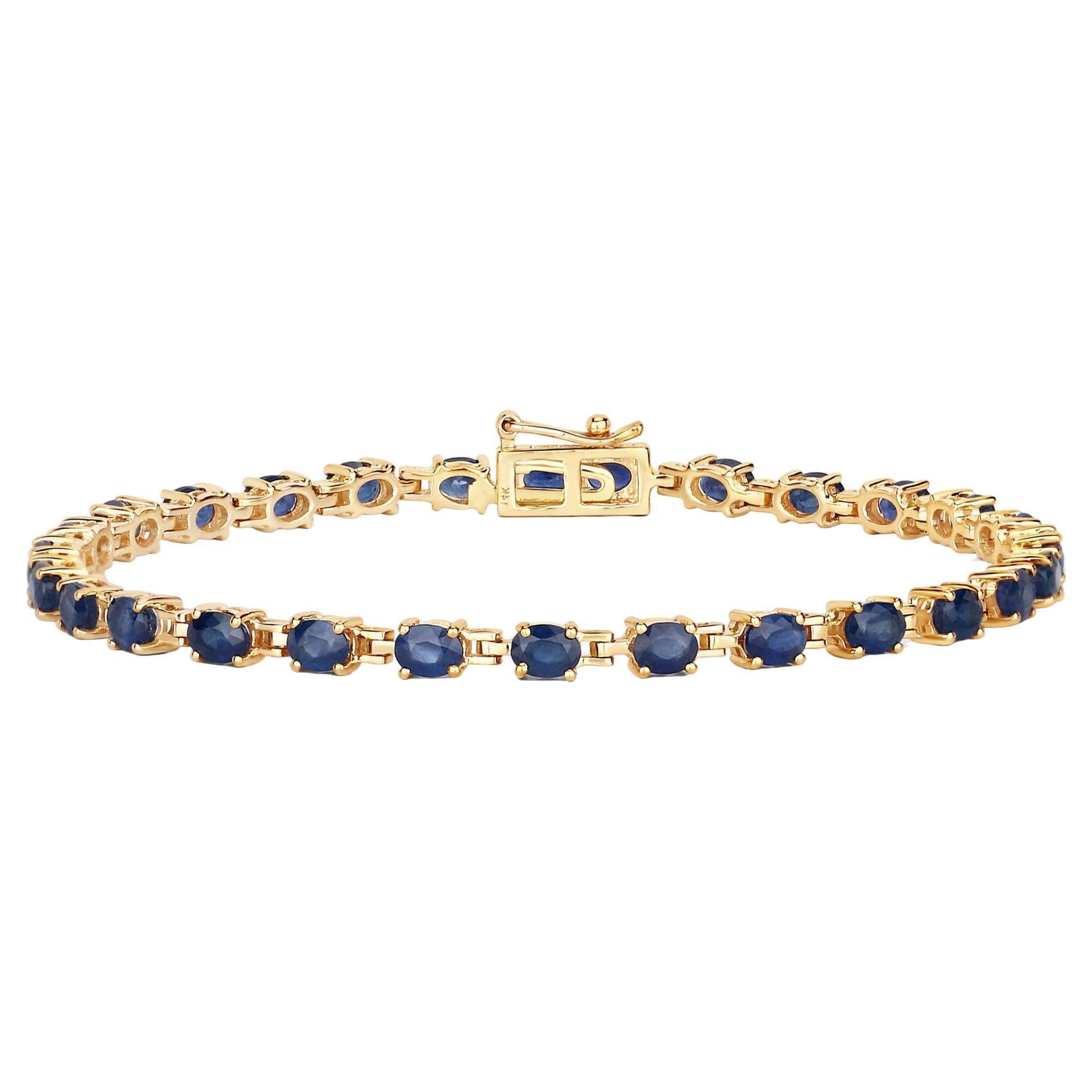 Blue Sapphire Tennis Bracelet Sterling Silver