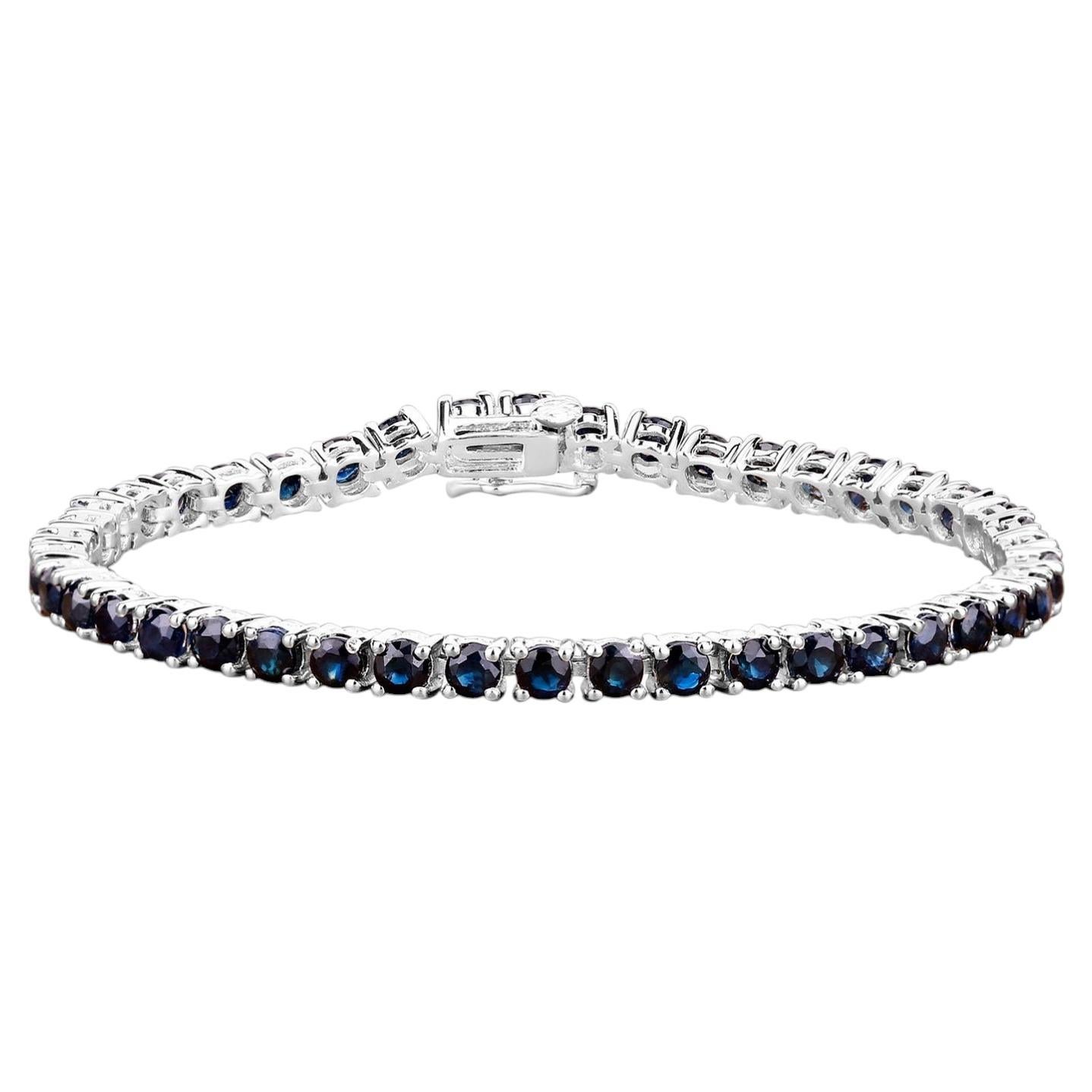 Pulsera de zafiro azul natural 8,34 quilates Plata de Ley