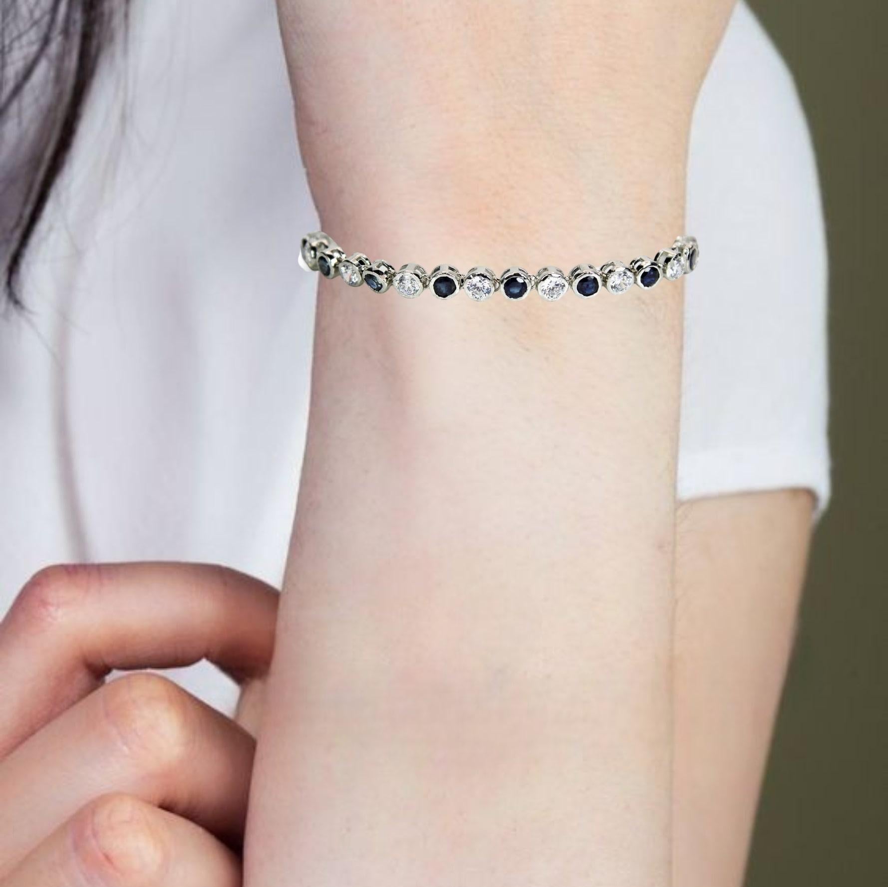 De las mujeres Pulsera de zafiro azul natural en venta