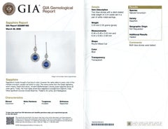 Natural Blue Sapphires Stone 2.24 cts in 18K White Gold Earrings with Diamonds