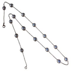Natural blue sheen Moonstones Yard Necklace