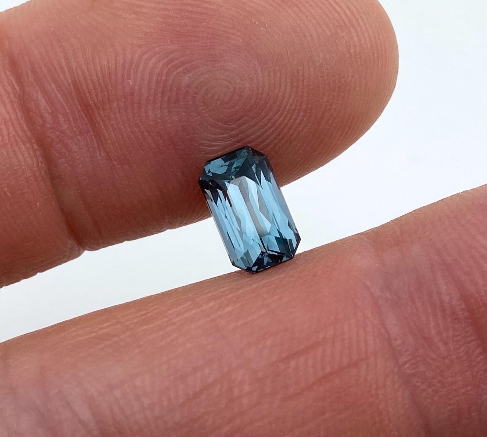 Women's or Men's Natural Blue Spinel 2.14 ct., loose gemstone , Octagon cut, origin Tanzania For Sale