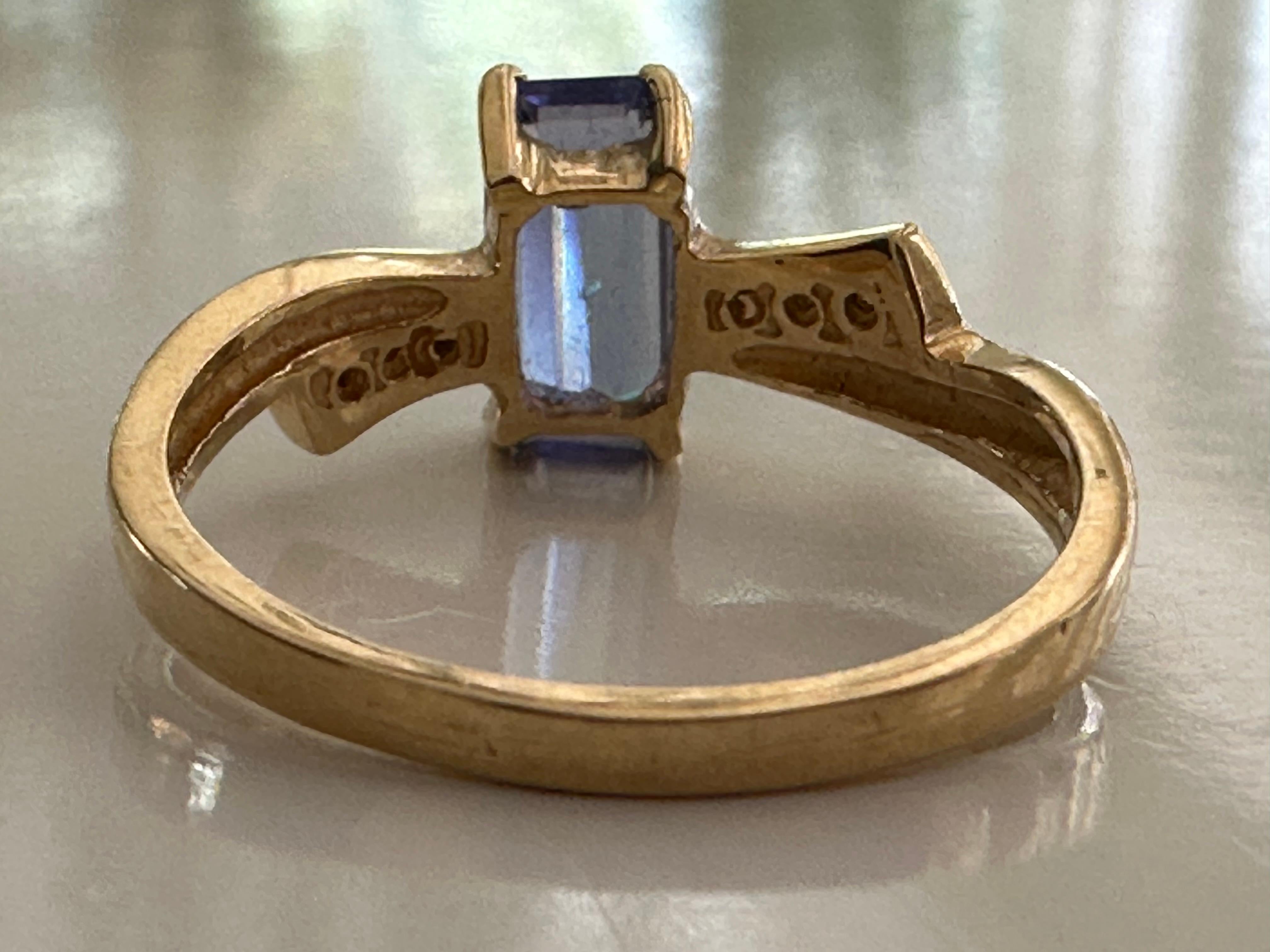Retro Natural Blue Tanzanite and Diamond Bow Ring  For Sale