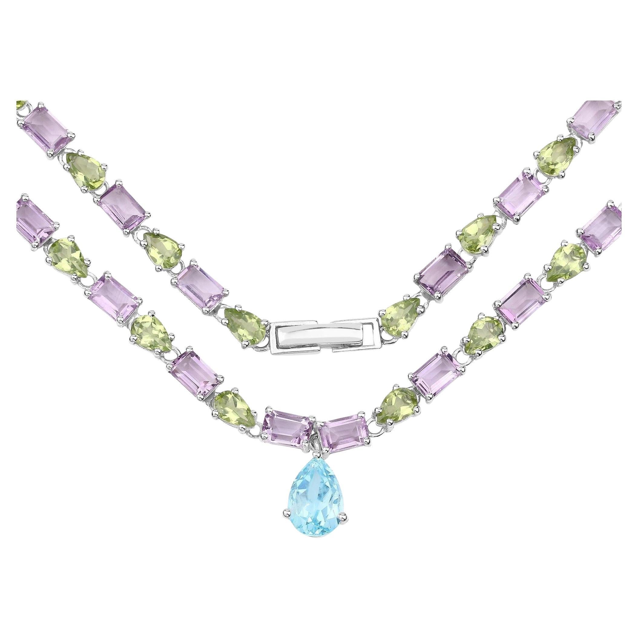 It comes with the appraisal by GIA GG/AJP
Blue Topaz = 1.90 Carat ( 10 x 7 mm )
Cut: Pear
Total Quantity of Topaz: 1
Amethyst = 17 Carats ( 6 x 4 mm )
Cut: Emerald
Total Quantity of Amethyst: 34
Peridot = 13.50 Carats ( 6 x 4 mm )
Cut: Pear
Total