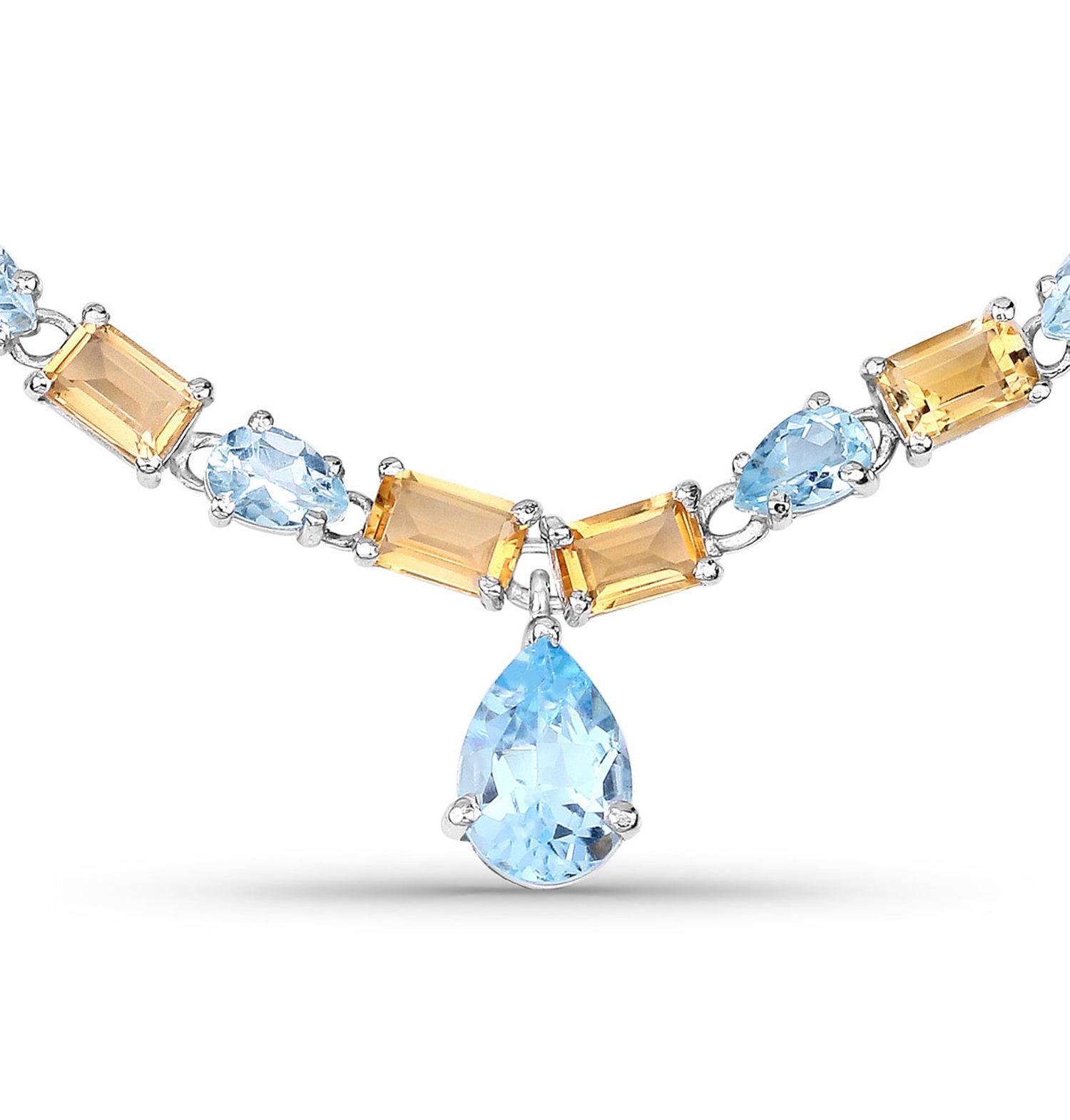 It comes with the appraisal by GIA GG/AJP
Blue Topaz = 1.90 Carat ( 10 x 7 mm )
Cut: Pear
Color: Blue
Total Quantity of Topaz: 1
Blue Topaz = 16.40 Carat ( 6 x 4 mm )
Cut: Pear
Total Quantity of Topaz: 34 
Citrine = 18.70 Carats ( 6 x 4 mm )
Cut: