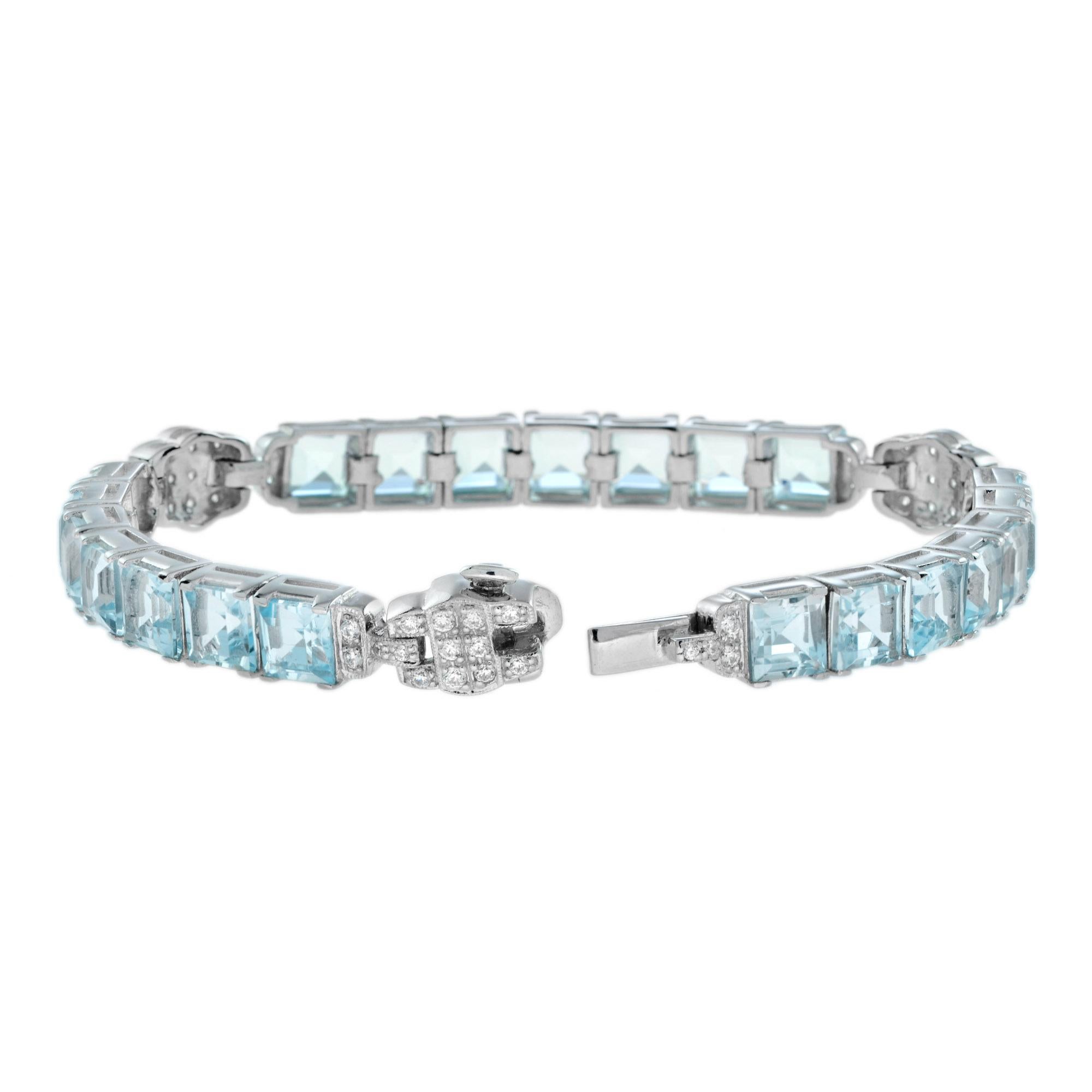 blue topaz diamond bracelet
