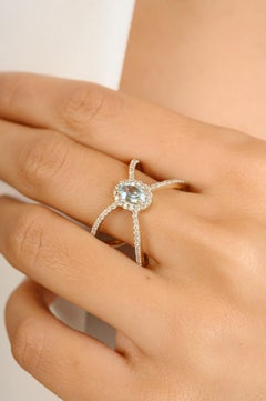 Natural Blue Topaz Diamond Criss Cross Ring in 14k Yellow Gold Fine Jewelry