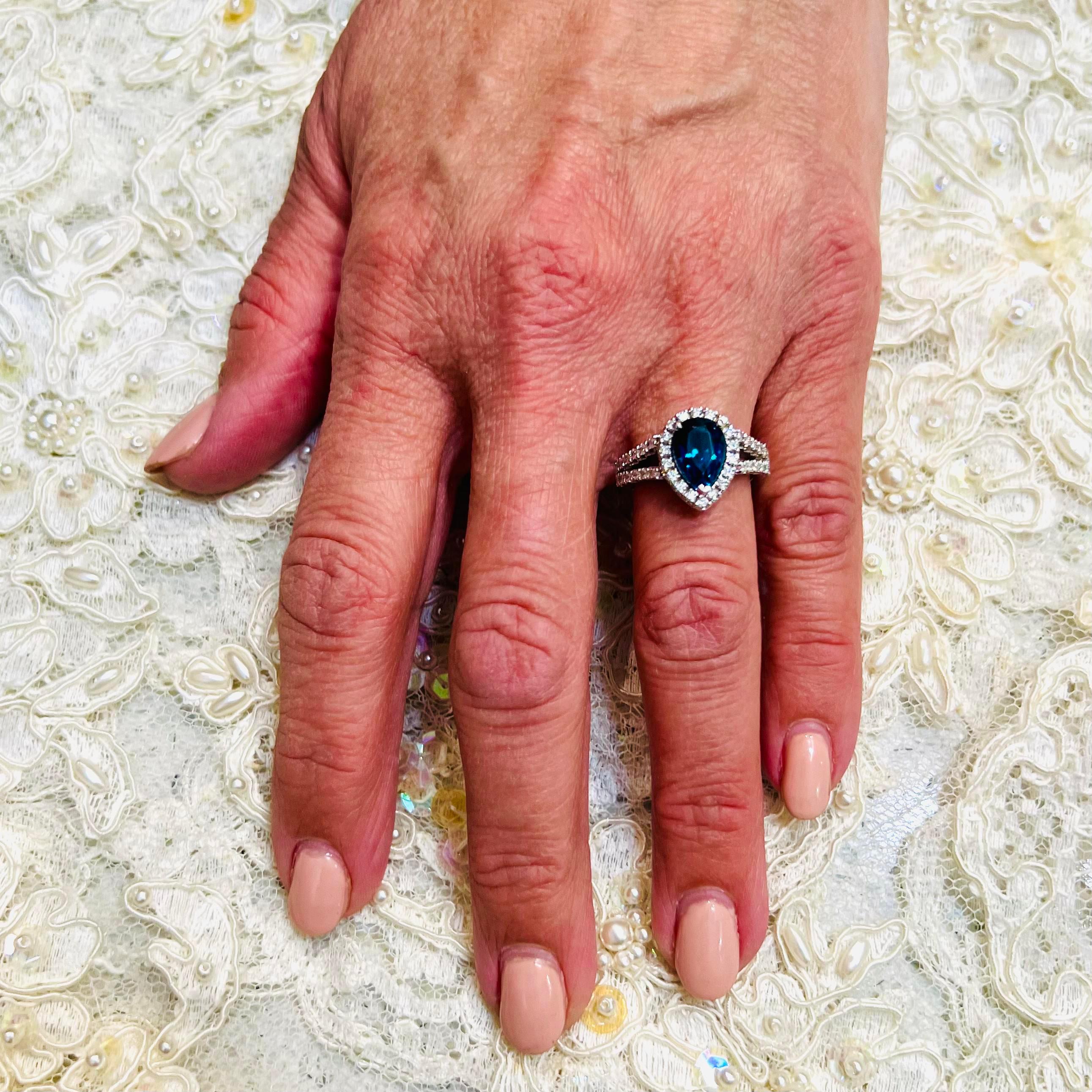 Natural Blue Topaz Diamond Ring Size 6.5 14k W Gold 3.77 TCW Certified $3,950 300213

This is a one of a Kind Unique Custom Made Glamorous Piece of Jewelry!

Nothing says, “I Love you” more than Diamonds and Pearls!

This item has been Certified,