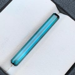 Natural Blue Tourmaline 2.79 Ct Elongated Emerald Cut Loose Gemstone for Pendant