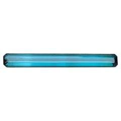 Natural Blue Tourmaline 2.79 Ct Elongated Emerald Cut Loose Gemstone for Pendant