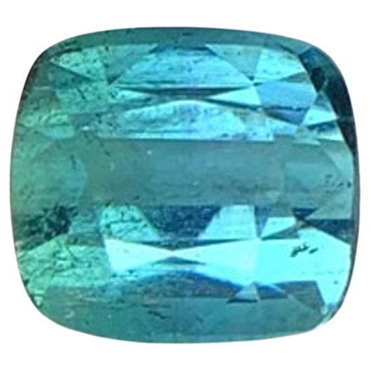 Natural Blue Tourmaline Gemstone: 1.064 Carat Cushion Cut, October Birthstone