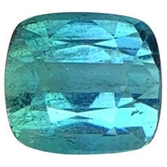 Natural Blue Tourmaline Gemstone: 1.064 Carat Cushion Cut, October Birthstone